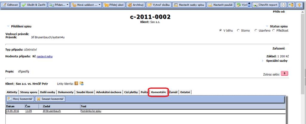 Přinášíme Vám možnost přidávat ke spisům komentáře.