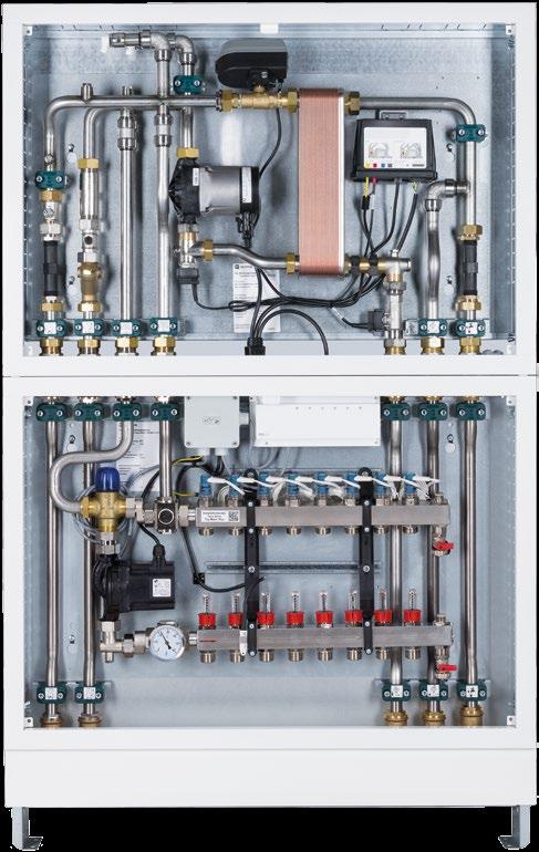 Spojení mezi primárním a sekundárním okruhem zaručuje efektivní přenos tepla k pitné vodě.