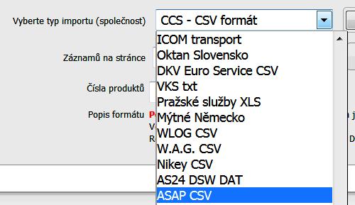 Do implementovaným formátů importu platebních