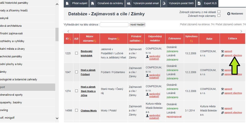 MOŽNOST NASTAVENÍ VÝBĚRU ÚPRAV CELKOVÉ tzn.