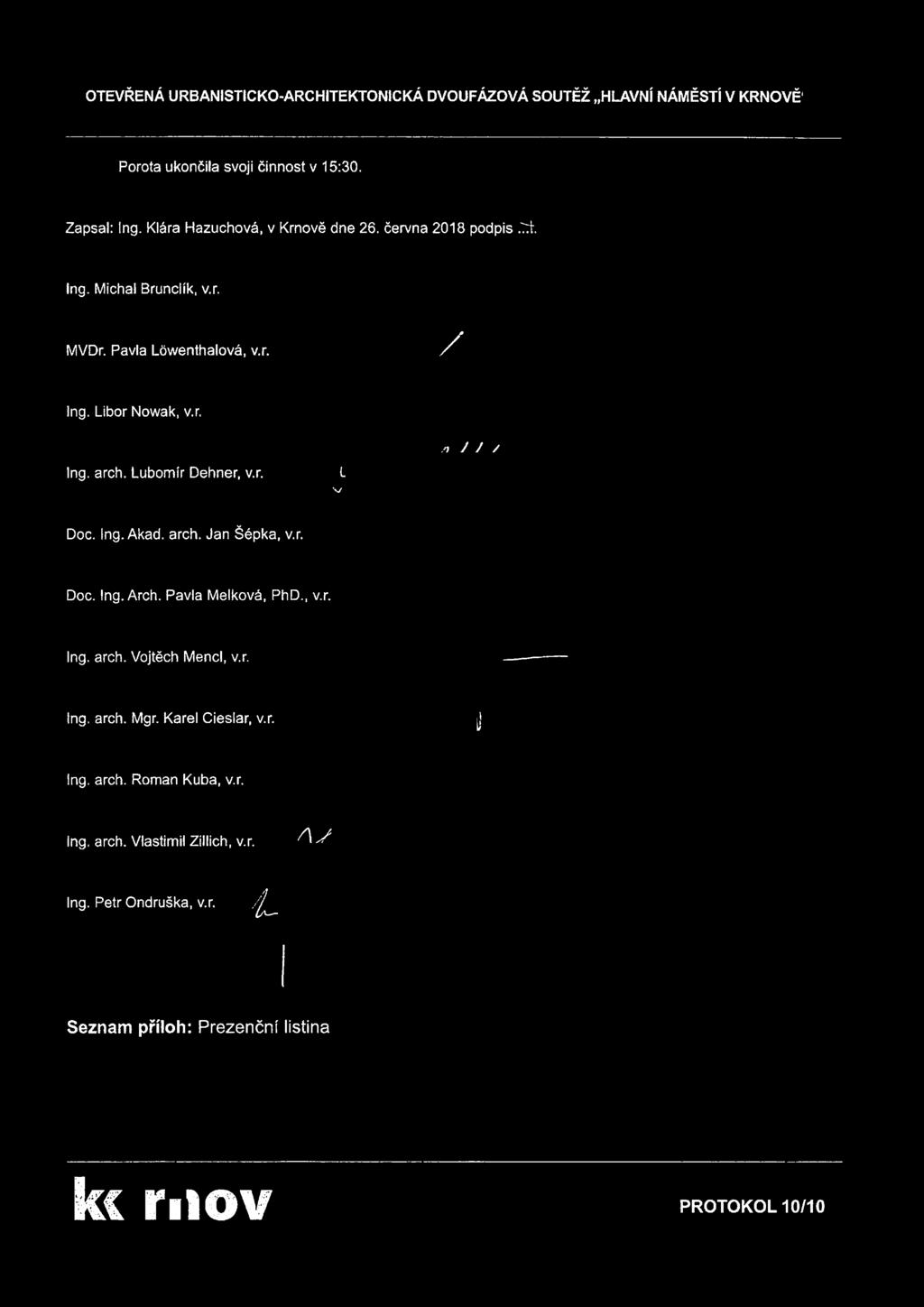 arch. Lubomír Dehner, v.r. t \r Doc. Ing. Akad. arch. Jan Šépka, v.r. Doc. Ing. Arch. Pavla Melková, PhD., v.r. Ing. arch. Vojtěch Mencl, v.r. Ing. arch. Mgr.