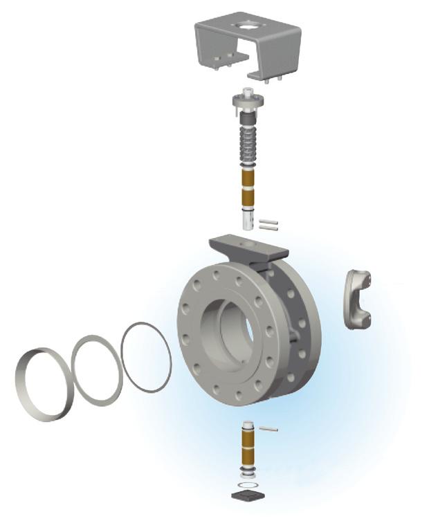 KOMPONENTY / SERIES 3E COMPONENTS Příruba pro připojení ovládání dle ISO 5211 ISO top flange according to ISO 5211 Tříbodová ucpávka zajišťuje optimální těsnost