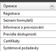 Registrace proces registrace uživatele je podrobně popsán v kapitole Registrace a přihlášení uživatele.