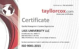 - 5 - Mezinárodní certifikace ISO (International Organization for Standardization) LIGS University je držitelem certifikátu ISO/IEC 27001, mezinárodně platného standardu, který
