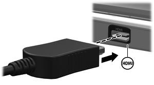 Použití portu HDMI (jen vybrané modely) Vybrané modely počítačů obsahují port HDMI (High Definition Multimedia Interface).