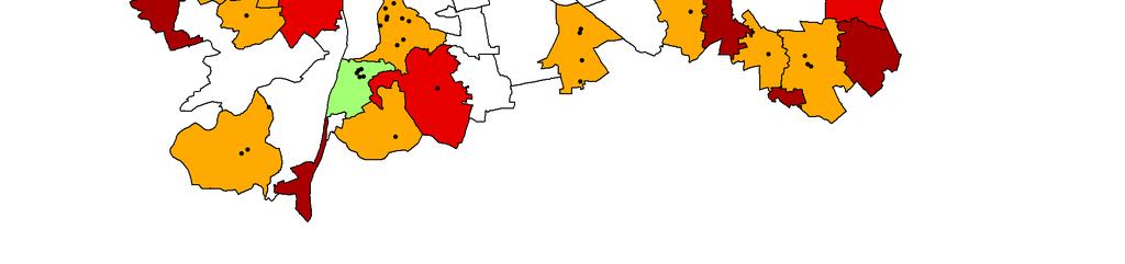 5) identifikovány jako nevyhovující z hlediska dostupnosti plnosortimentních potravinářských prodejen obchodních řetězců, jsme se rovněž zaměřili i na postihnutí stavu vybavenosti území z hlediska