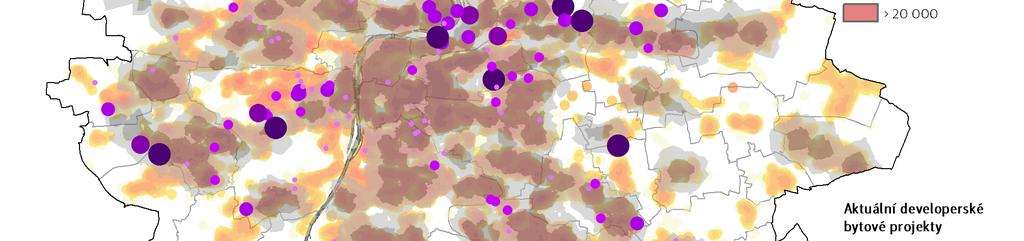 Proto v této části zaměříme pozornost na to, zda se v důsledku vlivu aktuální bytové výstavby, která působí v jednotlivých částech hlavního města značně nerovnoměrně, významně zvyšuje tlak na