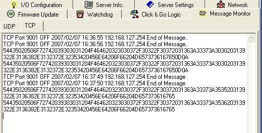 Novinka Active Message Monitor se zobrazením v HEX nebo ASCII Zpráva s CR
