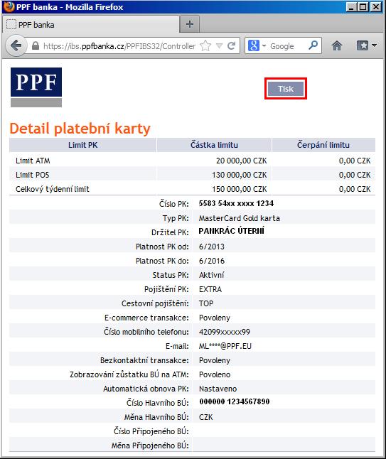 B. Zobrazení neplatných PK a jejich detailů V přehledu neplatných PK si kliknutím na ikonku Detail ve sloupci Akce u řádku s jednotlivou PK zobrazíte podrobnější údaje o