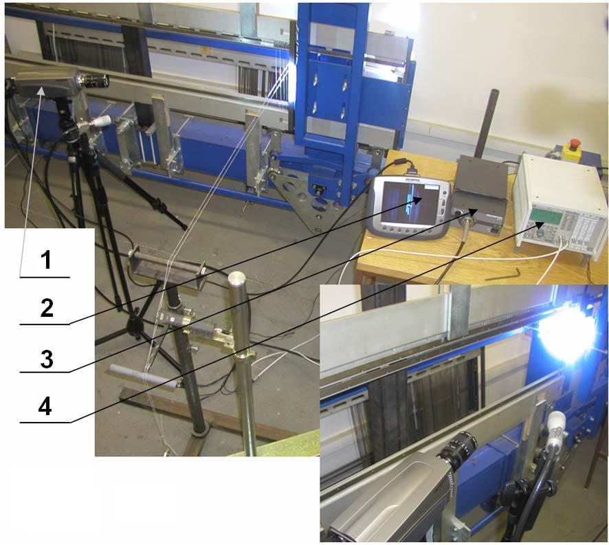 the warp. The testing appliance facilitates continuous setting of operating velocities by means of a frequency converter. In this case, the measuring is carried in the velocity range from 200 r. p.m. to 1 200 r.