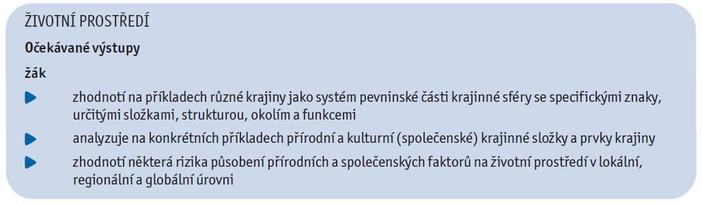 základní cíle jsou uvedeny v kurikulárních dokumentech hodně obecné zeměpis umožňuje žákům orientovat se v současném světě a v problémech současného lidstva i vlastní spoluzodpovědnosti za kvalitu