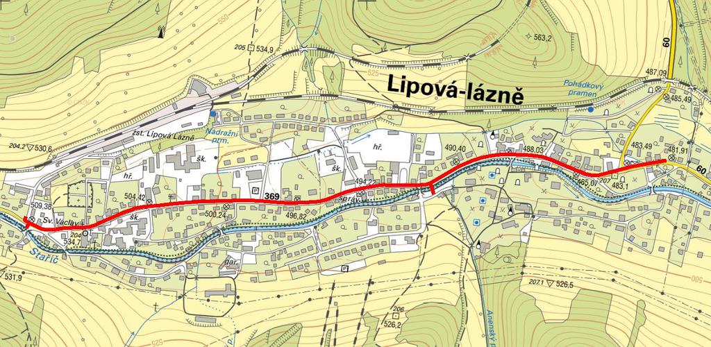 5.1.2 OBNOVA VODOVODU DOLNÍ LIPOVÁ (SOUBĚH SE STÁTNÍ SILNICÍ II/369), LIPOVÁ-LÁZNĚ Lipová-lázně Dolní Lipová Ulice: II/369 Obnova VHI: ANO 220 tis.