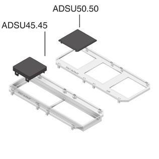 34 pro rychlou montáž na spodní krycí desku HL ADPUB - HL ADPU1.50.50 a HL ADPU3.50.50: nevyužité pozice mohou být vyplněny záslepkami HL ADSU50.50 - HL ADPU2.45.