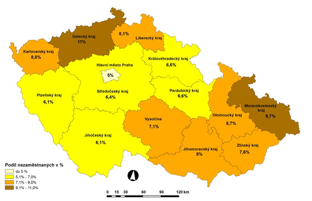 Vývoj počtu volných míst Ukazatel 8/2012 7/2013 8/2013 Volná pracovní místa 1 593 1 431 1 546 Volná pracovní místa pro OZP 122 159 188 Počet uchazečů na 1 volné pracovní místo 21,7 27,1 25,1 Nová