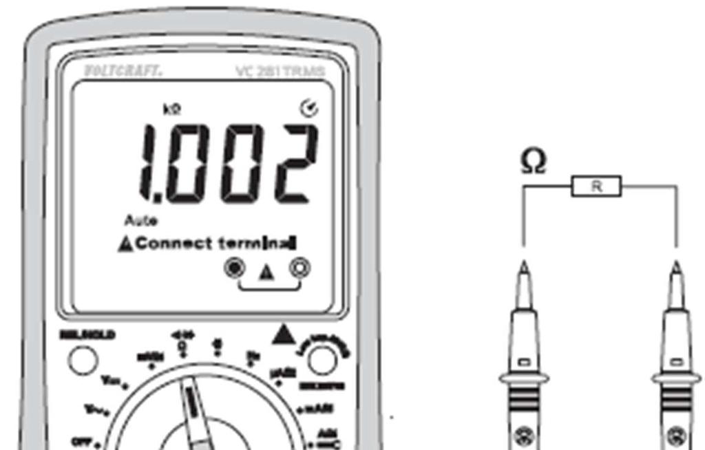 j) Měření frekvence DMM můžete použít k měření a indikaci frekvence napěťového signálu v rozsahu od 10 Hz do 10 MHz. Maximální vstup je 30 Vrms. Tento režim se nehodí k měření v síti.