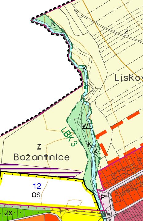 Změna Z1/7: Bude prvěřena mžnst umístění cyklstezky pdél Brdečky směrem ke k. ú. Dlní Otaslavice. Plcha není navržena z důvdu zachvání urbanistické kncepce a suladu s 7 dst. 2 vyhlášky č.