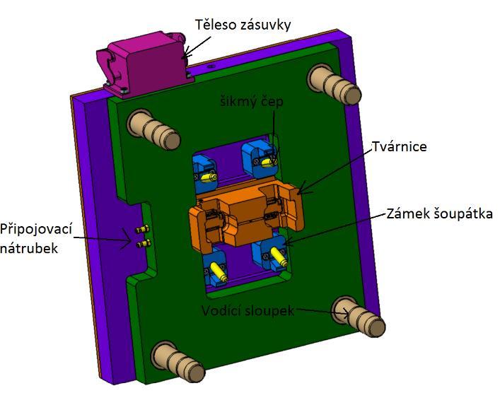 UTB ve Zlíně, Fakulta technologická 48 frézovanou drážku pro lehké vsazení tvarové vložky (tvárnice), dále obsahuje vyfrézovanou drážku,