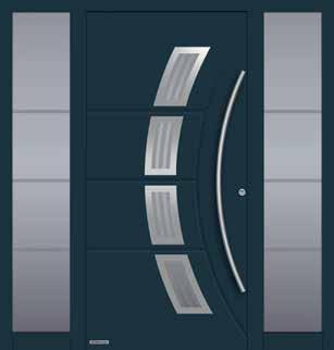 Domovní dveře a garážová vrata v partnerském vzhledu* Motiv 188 Zvýhodněná barva antracitová šedá RAL 7016, HOE 100, sklo s motivem