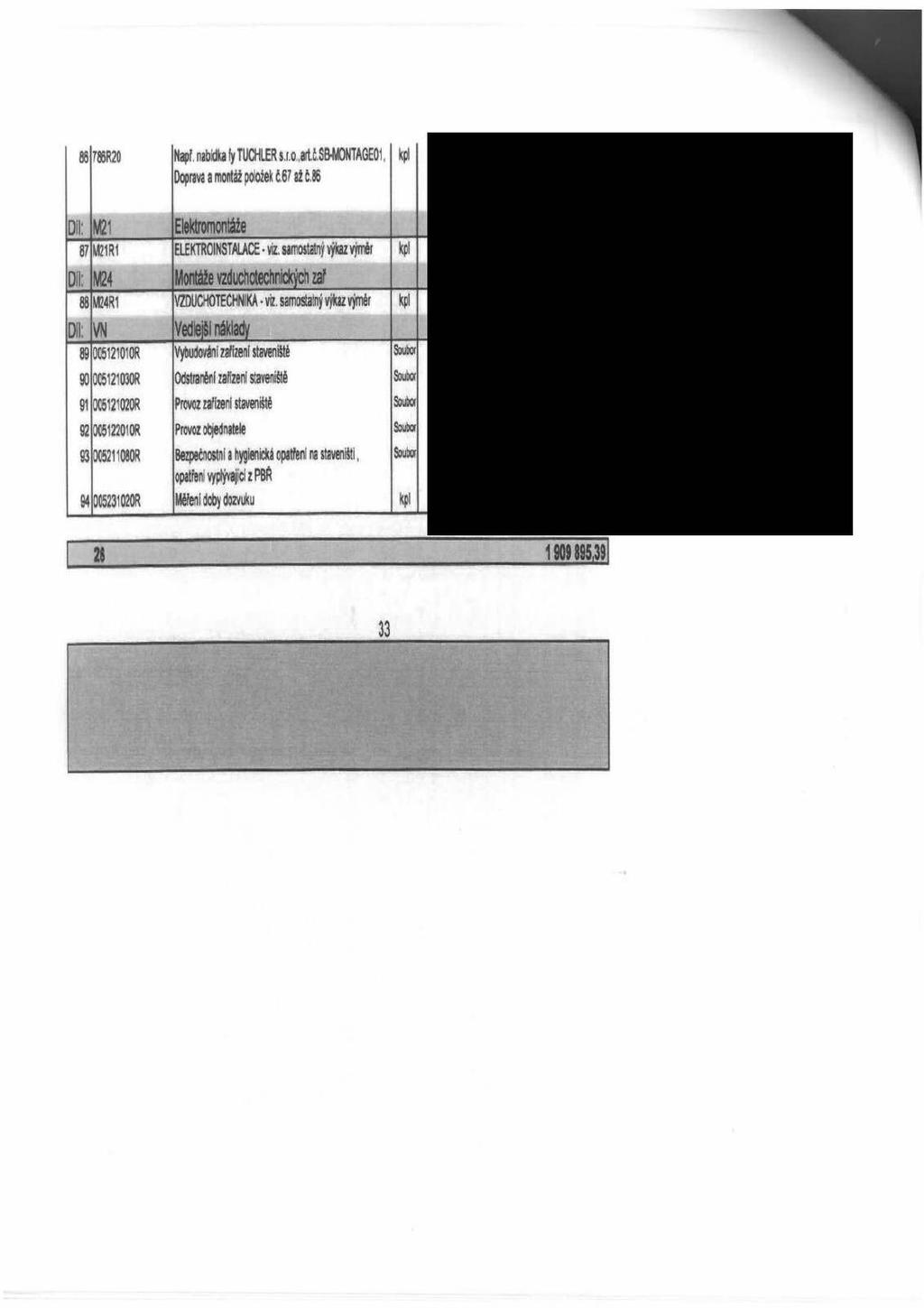 86 786R20 Např. nabídka fy TUCHLER s.r.o.,arč.sbmontage01 Doprava a monáž položek č.