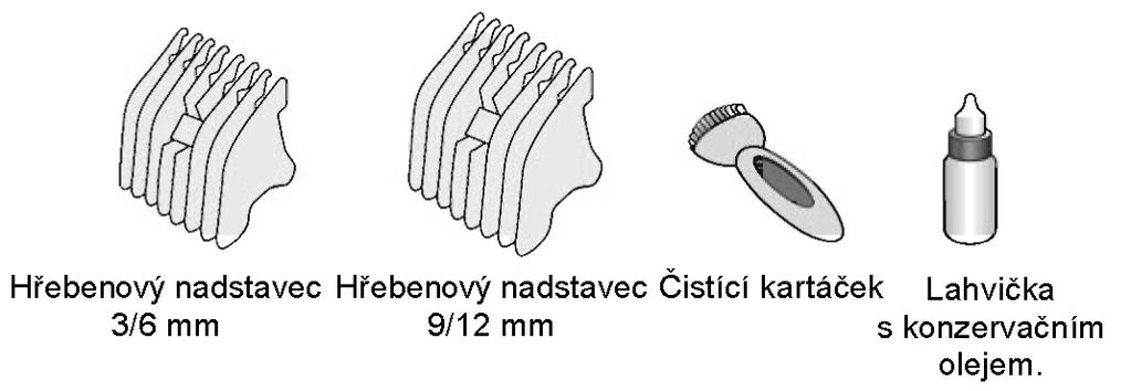 Popis a názvy příslušenství strojku Pokyny k použití Výrobek je možné používat pouze pro stříhání vlasů nebo vousů. Provoz ze sítě 1. Připojovací konektor připojte do zásuvky na zastřihovači. 2.