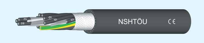 NSHTÖU Bubnové kabely pro tûïké provozy - Lanûné cínované mûdûné jádro dle normy DIN VDE 0295 a IEC 60228 tfi.