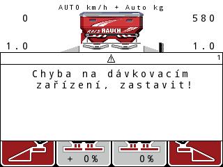 6 Alarmová hlášení a možné příčiny Č. Hlášení na displeji Význam 75 Tento typ rozmetacího disku vyžaduje přestavbu na zařízení TELIMAT. Dodržujte pokyny z návodu k montáži. 6.