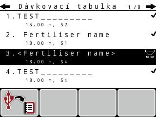 Obsluha QUANTRON-A.6.11 Dávkovací tabulka V tomto menu můžete vytvářet a spravovat dávkovací tabulky.