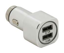 12/24V + 2x USB 2100mA 2x USB, 1 / 2,4 Amp 2x