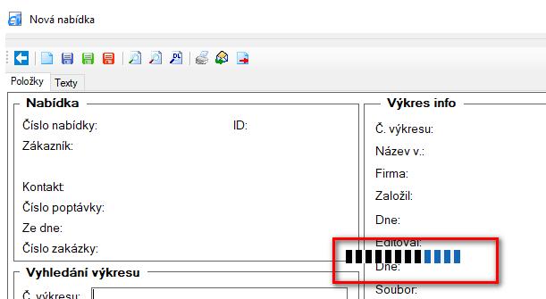 Zobrazení formuláře je nyní rychlejší, v době kdy se načítají data, je zobrazen "progressbar".