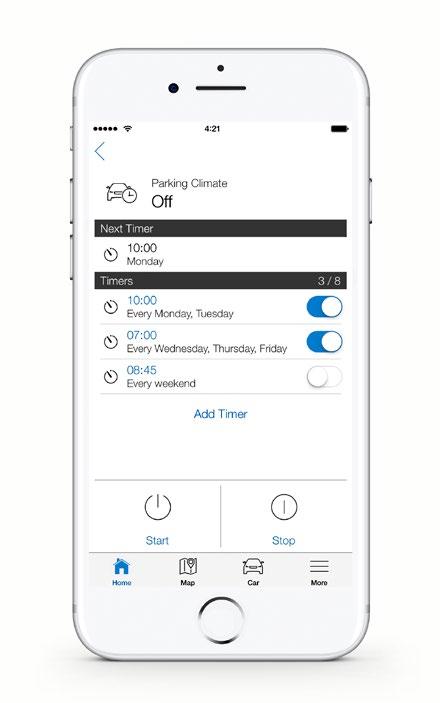 Stačí jen určit, jak dlouho má motor běžet, a pak zadat Volvo ID a heslo (u přístrojů Apple iphone lze využít také funkci Touch ID).