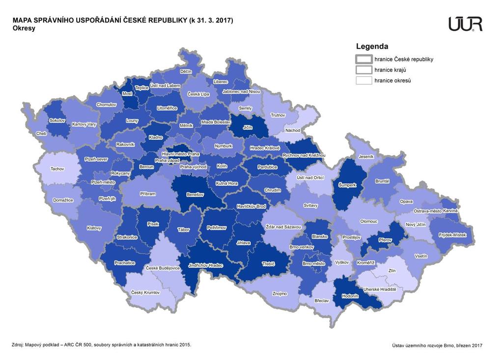 Obrázek 2 Mapa okresů České republiky 388 388 Zdroj: