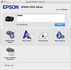 Informace o síťových službách a softwaru Epson Printer Utility Můžete použít některou funkci údržby, například kontrolu trysek a čištění tiskové hlavy a spuštěním nástroje EPSON Status Monitor můžete