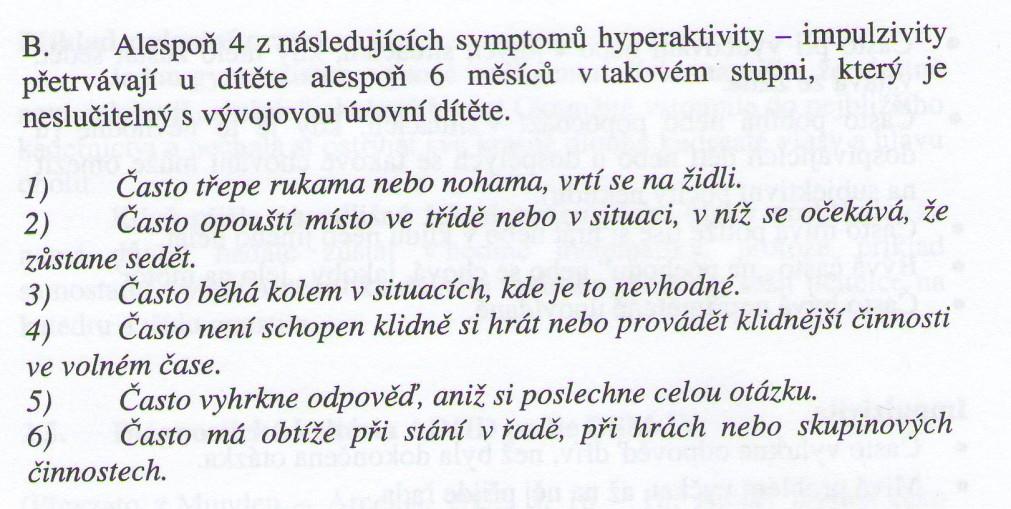 Kritéria ADHD Americké psychiatrické asociace