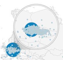 Geografické údaje - lokalita Město původu návštěvy* Stát původu návštěvy * Další návštěvy jsou statisticky rovnoměrně klesající s velikostí obce.