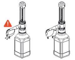Připojení plnicí trubice 1. Pokud je plnicí trubice delší než použitá lahev, šikmo ji seřízněte. 2. Zasuňte plnicí trubici co nejvíce do ventilového bloku šikmo seříznutý konec musí směřovat dolů.