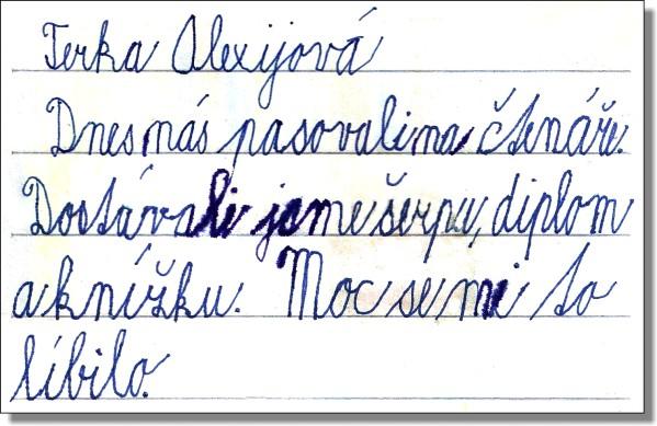 června 2009, kdy se této pocty dostalo současným druhákům. Připomeňme si dodatečně alespoň pár postřehů. Paní učitelka nás vedla do knihovny.