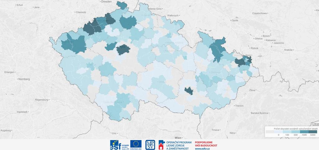 Obrázek 3 představuje dílčí výstup ze zmíněné Analýzy 2015, kdy ztmavující se modrá barva