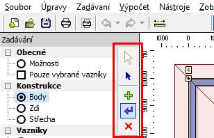 konci tohoto dokumentu v Tabulce 1. Zrušení grafických režimů Zcela byla odstraněna lišta pro výběr grafických režimů (přiřazení funkce kurzoru při práci na pracovní ploše).