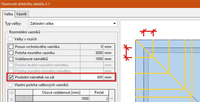 Nastavení Poslední námětek na zdi, schéma ukazuje geometrický význam hodnoty Export IFC Prostorový model konstrukce je možné exportovat do *.ifc souboru.