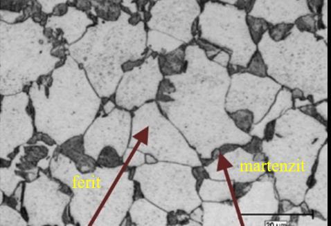 obr. 7 Mikrostruktura dvoufázové oceli 3.