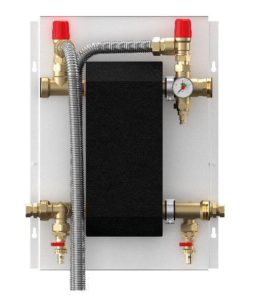 přívod/zpátečka 280 mm Připojení expanzní nádoby 3/4 plošně těsnící Max. provozní tlak 3 bary Max.