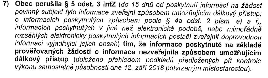 Odpovědná osoba: Lenka Nejedlíková Nelze přijmout nápravné opatření k odstranění důsledků nezákonného