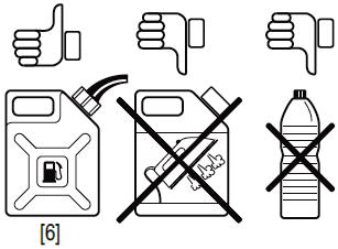 b. Odmontujte vypouštěcí šroub (1) na karburátoru a nechte palivo vytéci do připravené nádoby. c. Namontujte zpět a řádně dotáhněte vypouštěcí šroub (1). d. Uzavřete palivový kohout (3).