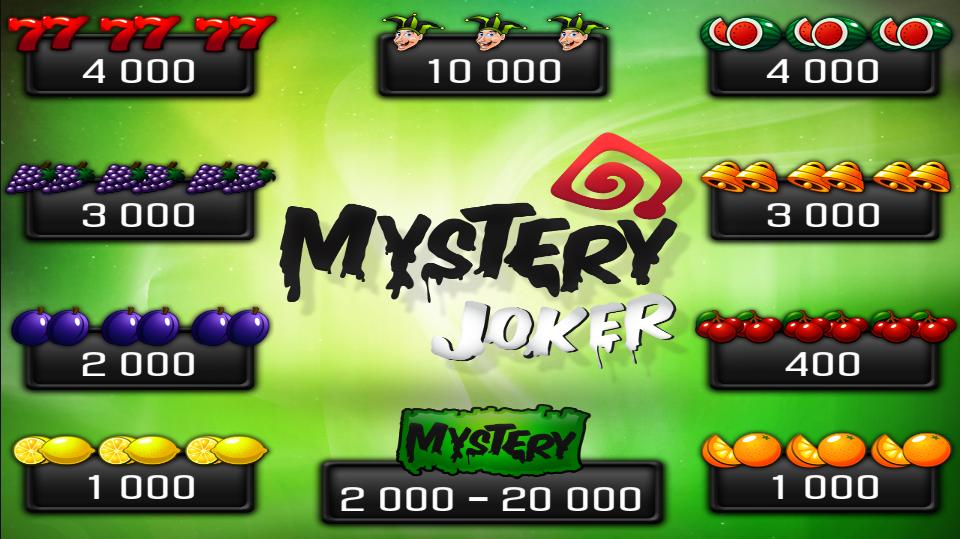 SYMBOL JOKER Padne-li jeden nebo více symbolů Joker, platí symbol Joker za jakýkoli jiný symbol a výhra se zdvojnásobuje. Joker nenahrazuje symbol Mystery.