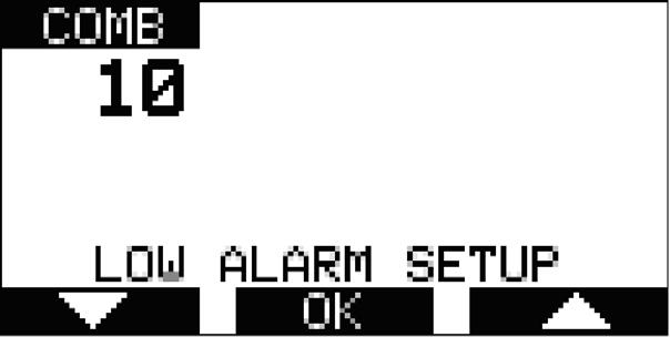 Obsluha přístroje Obr. 9 Nastavení alarmu senzoru (3) Nastavte hodnoty alarmu senzoru stisknutím tlačítka nebo. (4) Stisknutím tlačítka q potvrďte nastavenou hodnotu.