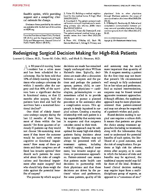 Shared decision making in surgical care requires a