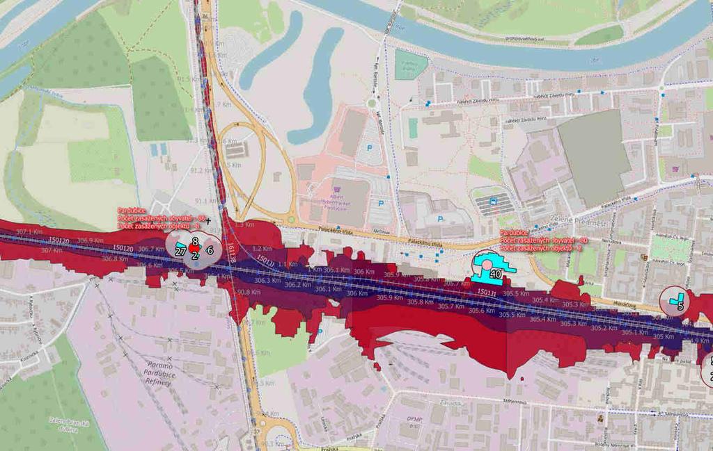 Pardubice TUDU 150120: Pardubice Svítkov - traťový úsek 306,5 306,6 km TUDU 1501J1: