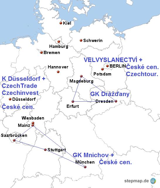 Zastupitelské úřady a zahraniční kanceláře státních agentur na území SRN Úzká spolupráce mezi MZV,