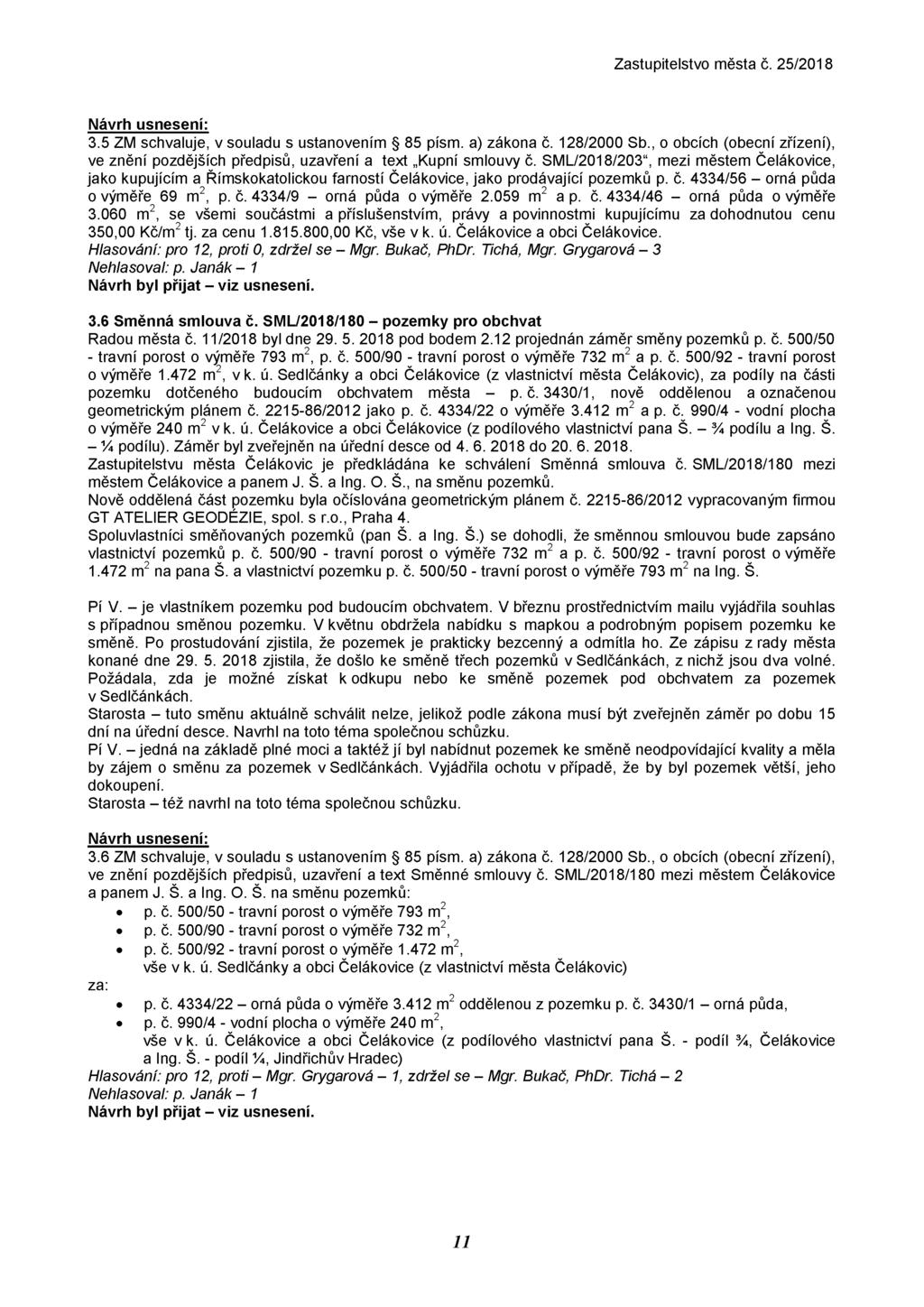 3.5 ZM schvaluje, v souladu s ustanovením 85 písm. a) zákona č. 128/2000 Sb., o obcích (obecní zřízení), ve znění pozdějších předpisů, uzavření a text Kupní smlouvy č.