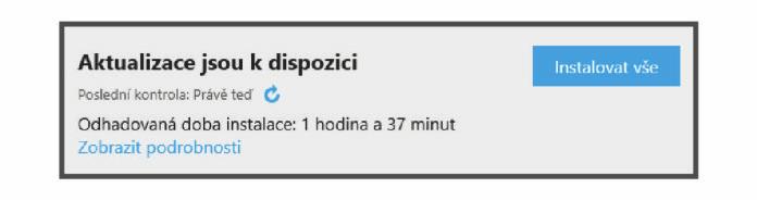 POZNÁMKA: Pokud s podmínkami licence nesouhlasíte, můžete vybrat možnost Odmítnout. Tím se proces aktualizace zastaví. Dokud nepřijmete licenční podmínky, nelze aktualizace nainstalovat.